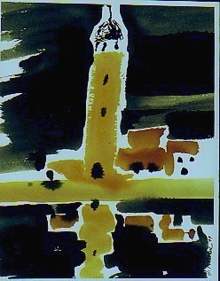 Le phare jaune (Grau du Roi), encre
