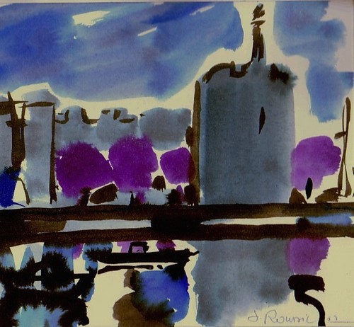 Reflets de la tour de Constance (Aigues Mortes), encre